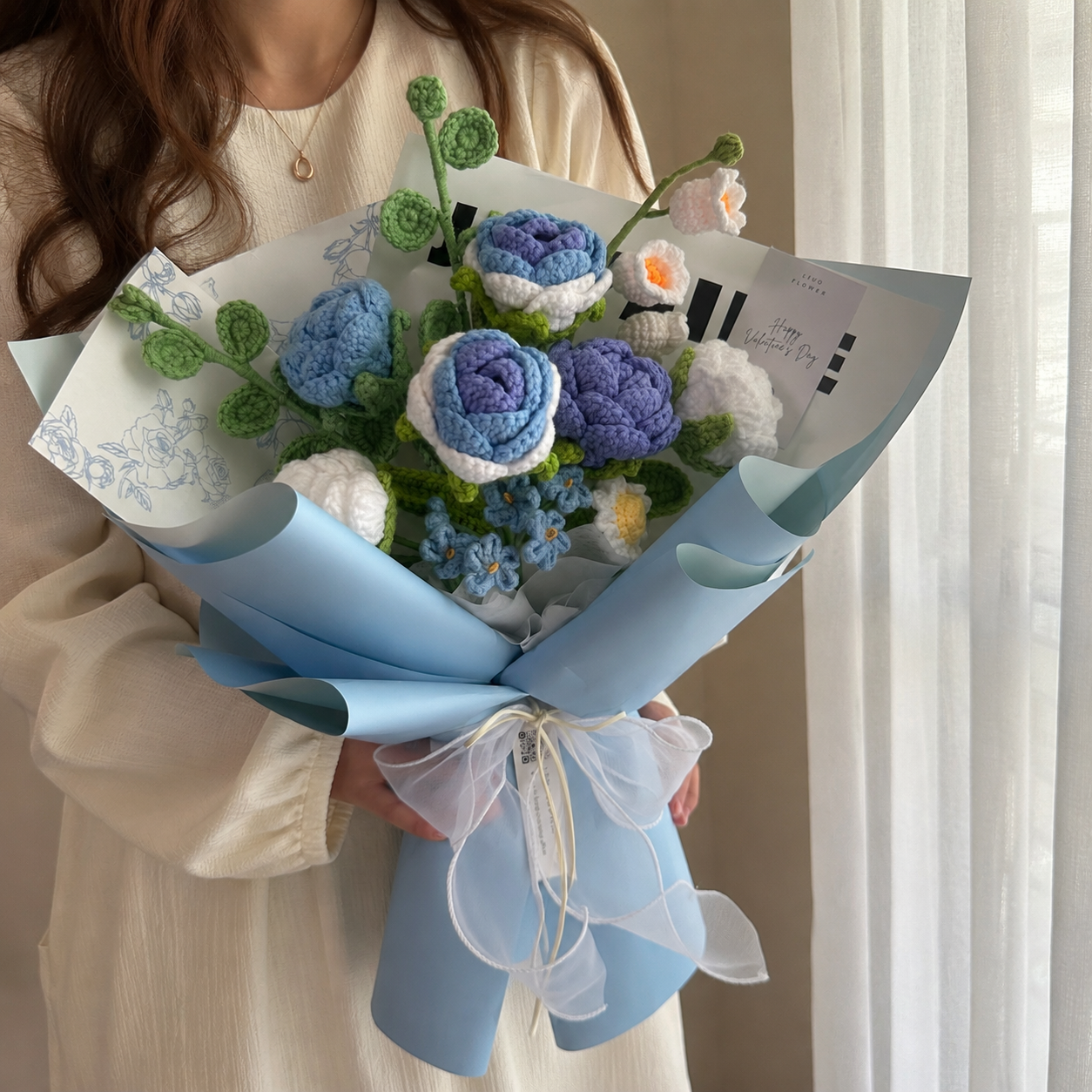 一束花的浪漫 玫瑰編織花束